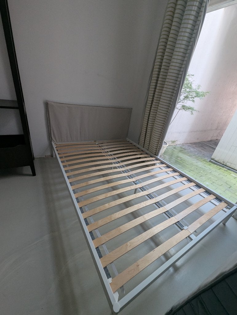 IKEA Kleppstad bed (140x200 cm), Ophalen, Wit, Tweepersoons, 140 cm