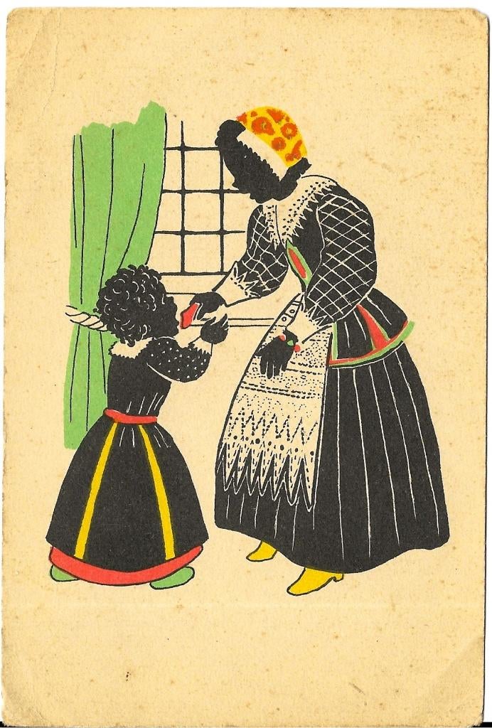 Ansichtkaart	Moeder en dochter, Verzenden, 1940 tot 1960, Ongelopen, Overige thema's