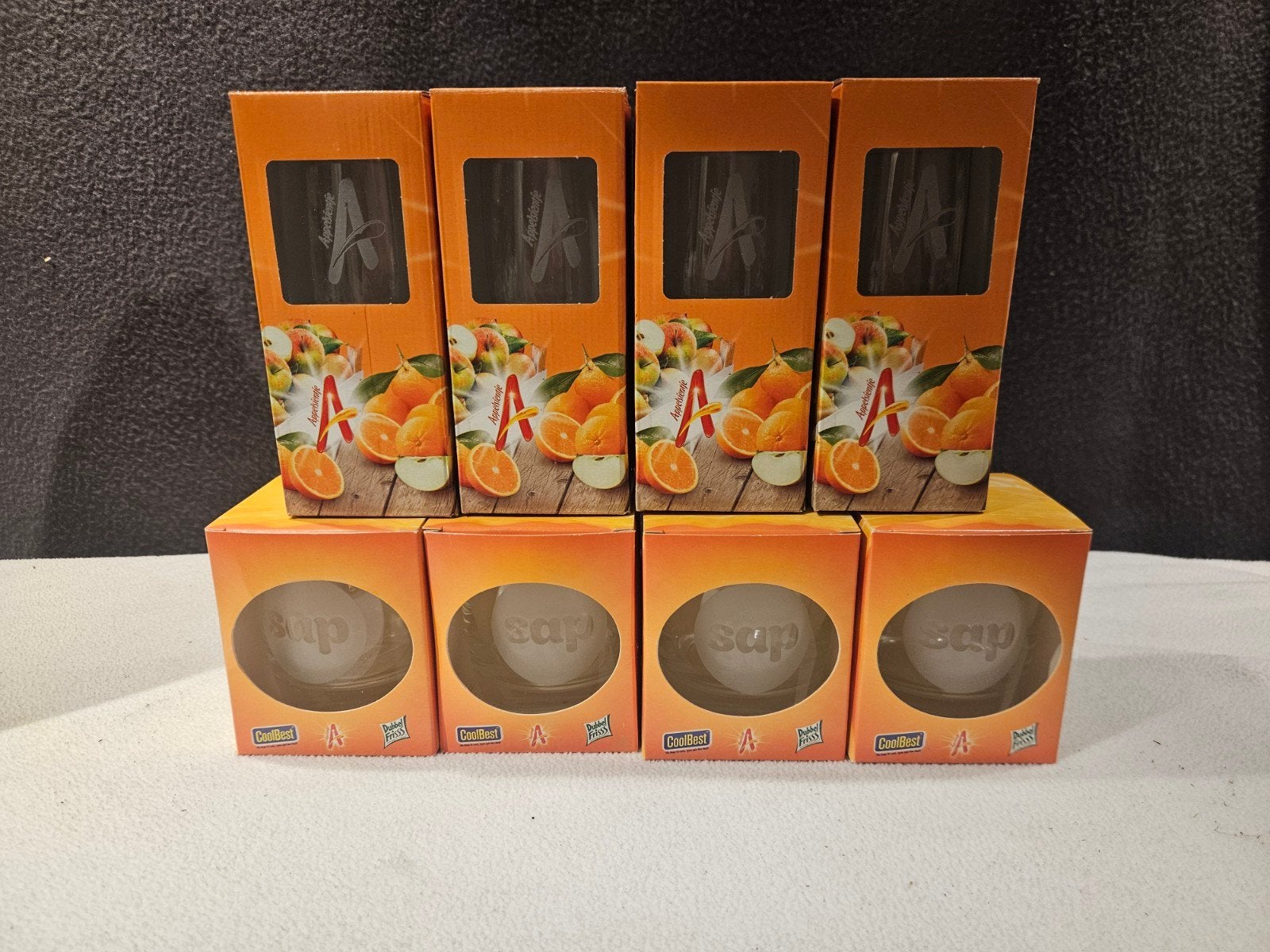 Appelsientje en CoolBest Sapglazen -8 stuks, Nieuw in Verpak, Glas of Glazen, Overige merken, Nieuw, Ophalen of Verzenden