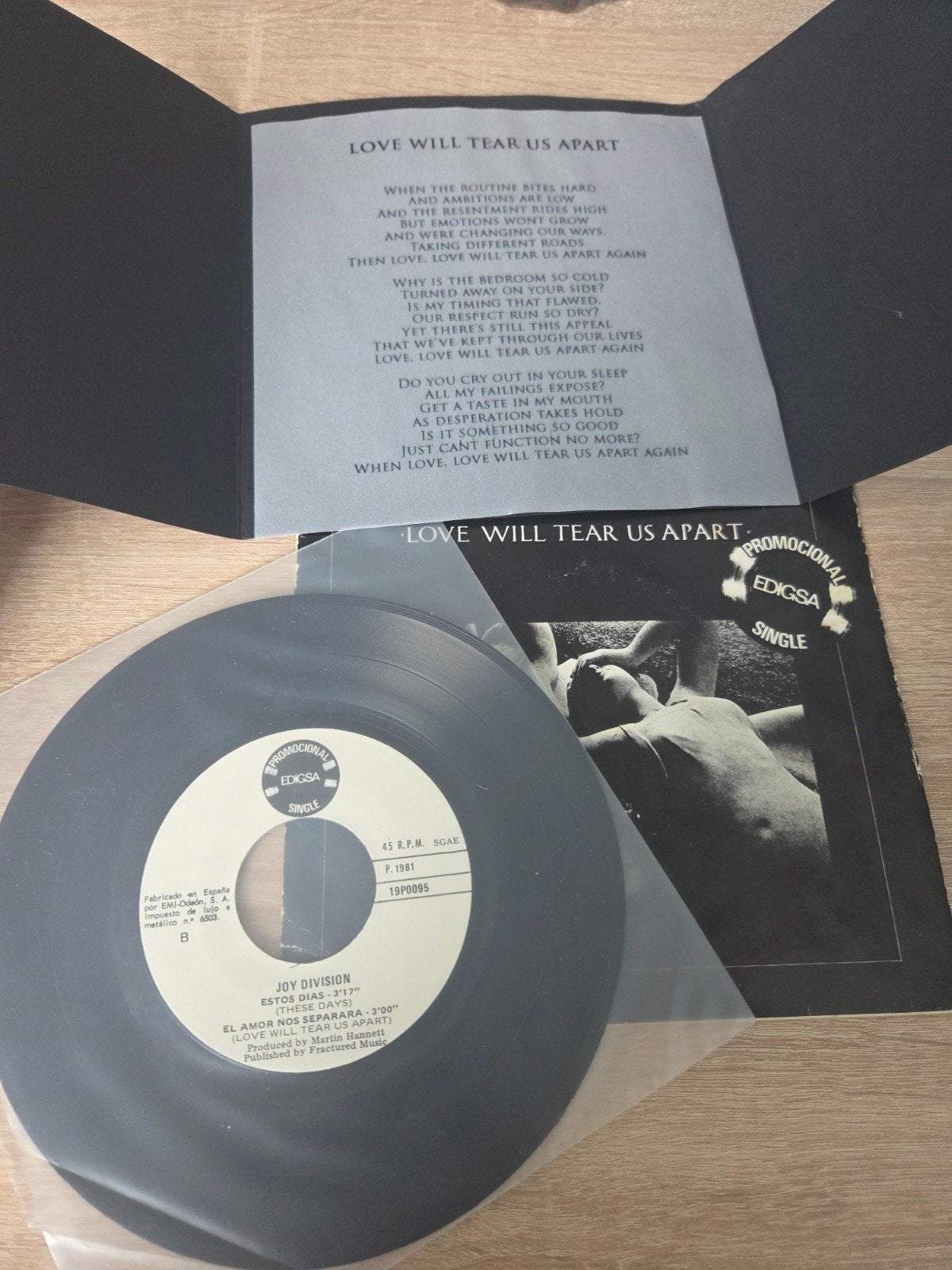 Joy Division – Love Will Tear Us Apart 7" Promo (1981 Spain, Cd's en Dvd's, Ophalen