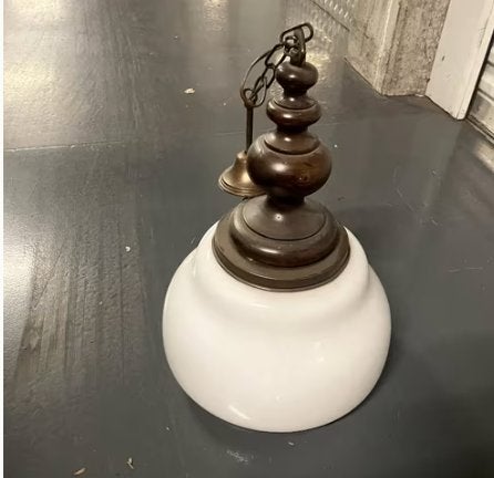 1930s Pendant Lamp, Ophalen, E27 (groot), Zo goed als nieuw, Glas