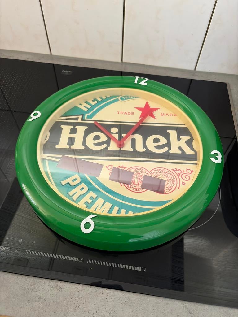 Groene Heineken countdown millennium klok groen, Verzamelen, Biermerken, Ophalen, Zo goed als nieuw, Heineken