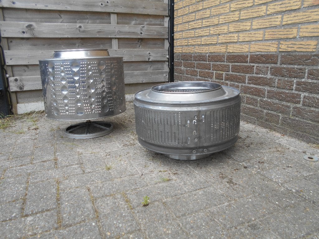 2 vuurkorven gemaakt van wasmachinetrommel incl. voet, Tuin en Terras, Vuurkorven, Ophalen, Nieuw, Vuurkorf