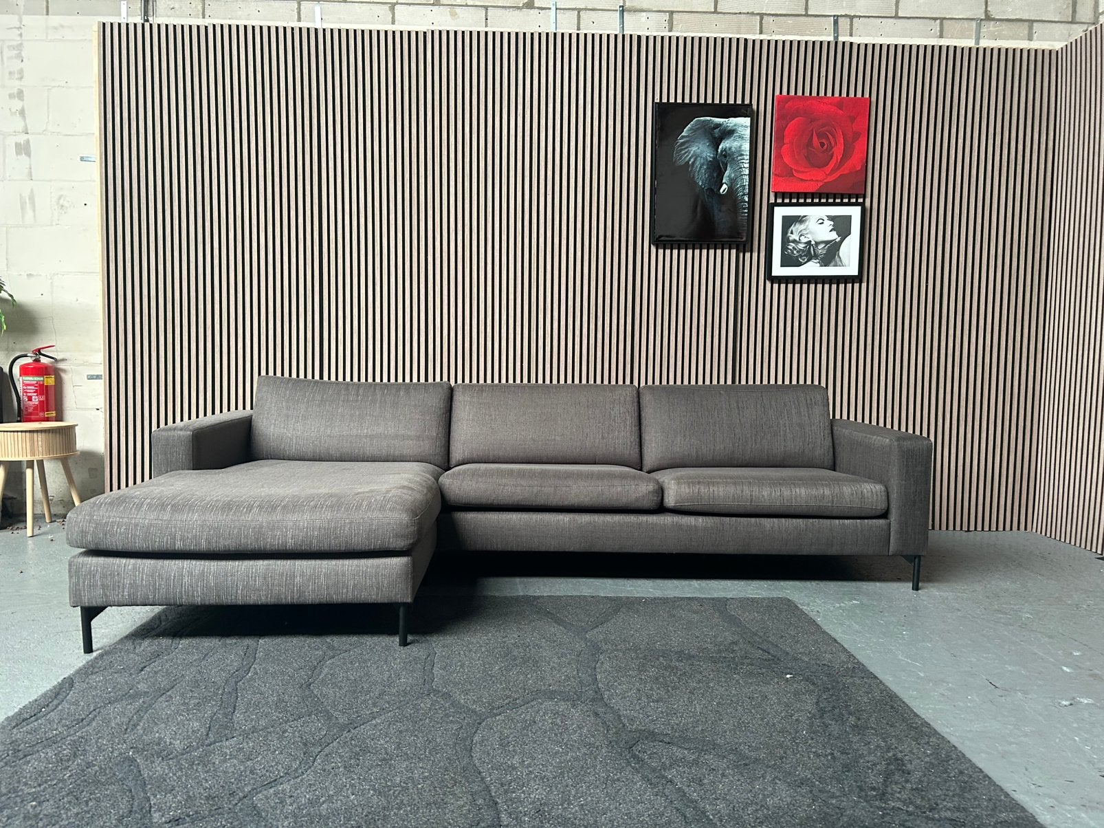 GRATIS LEVERING Loungebank Donkergrijs 302X160 GEREINIGD, Huis en Inrichting, Banken | Bankstellen, Hoekbank, 300 cm of meer, Ophalen of Verzenden