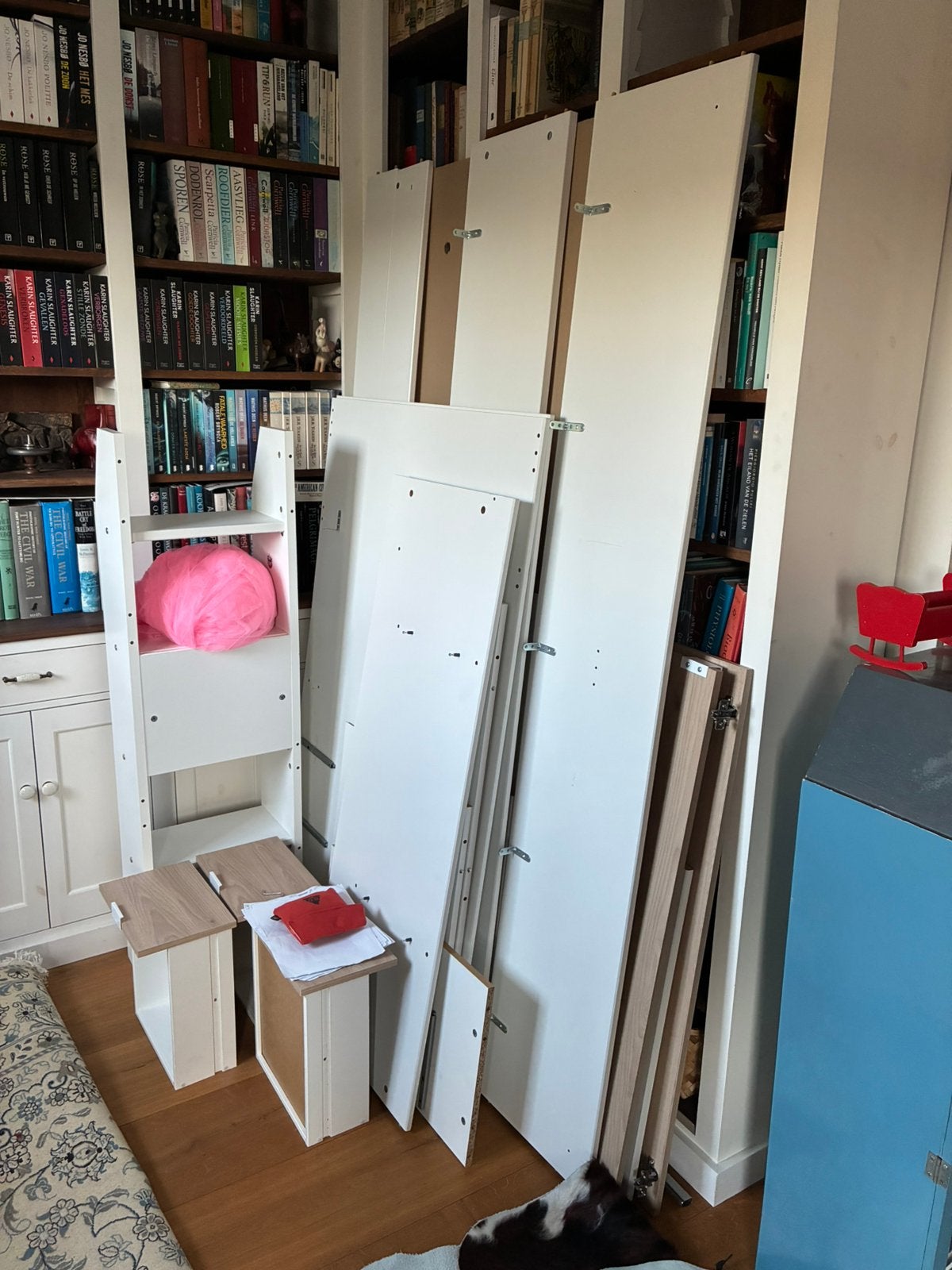 Half hoogslaper met bureau en kast, Ophalen, 85 tot 100 cm, Zo goed als nieuw, Matras