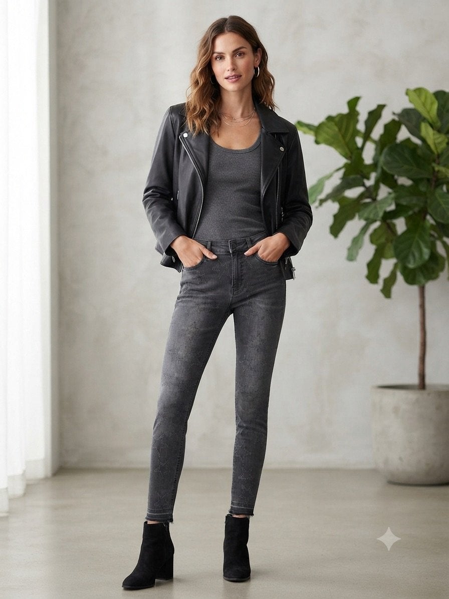 Qui jeans sterren borduursels - maat 36 - zgan, Ophalen of Verzenden, Zo goed als nieuw, Blauw, W28 - W29 (confectie 36)