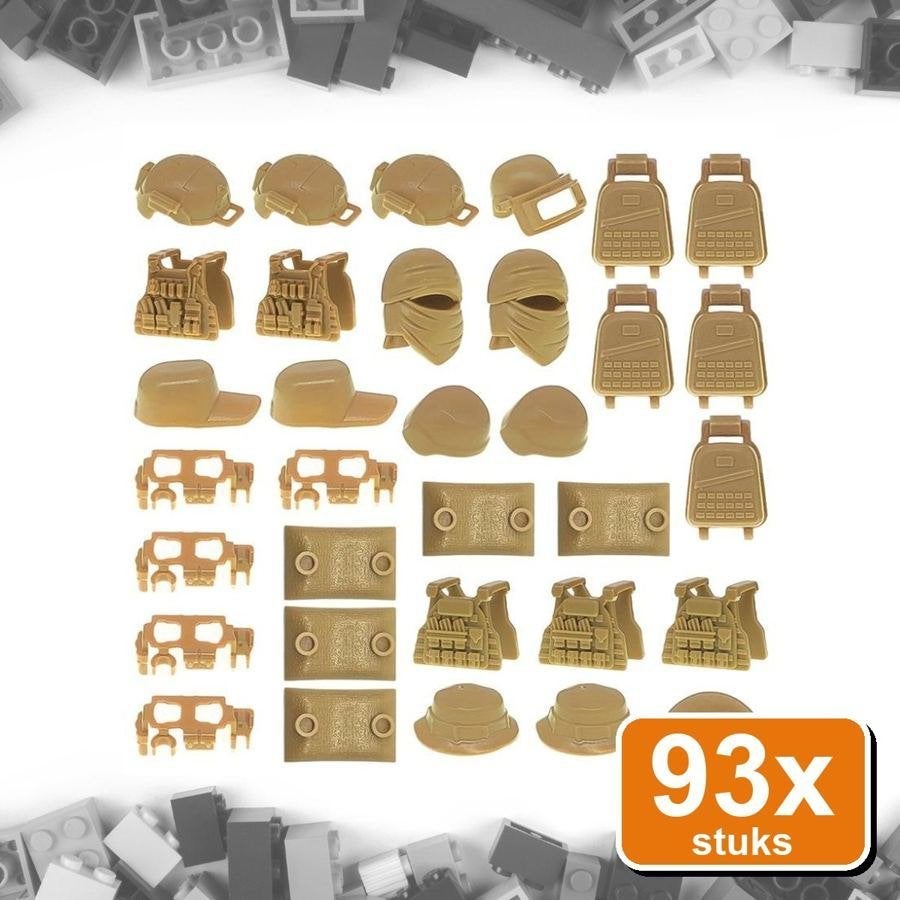 Partij 93x body armour set 36 delig zand minifiguren, Ophalen of Verzenden, Nieuw