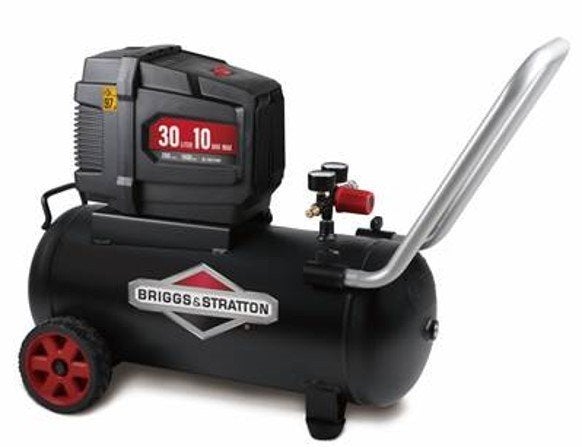 Briggs & Stratton Compressor 30 Liter - 2 PK - 10 Bar - 230V, 6 tot 10 bar, Nieuw, Ophalen of Verzenden, 25 tot 100 liter