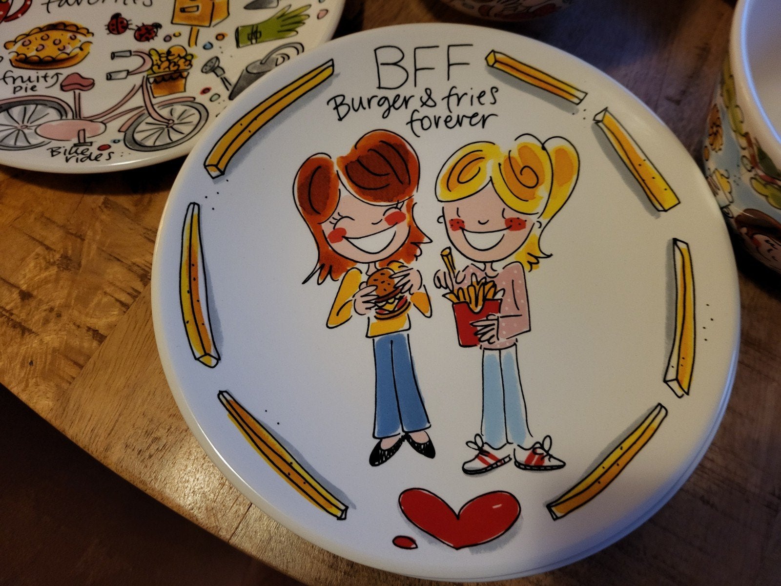 blond amsterdam burgers en fries borden nieuw 2 stuks 17€, Ophalen, Nieuw, Aardewerk, Bord(en)