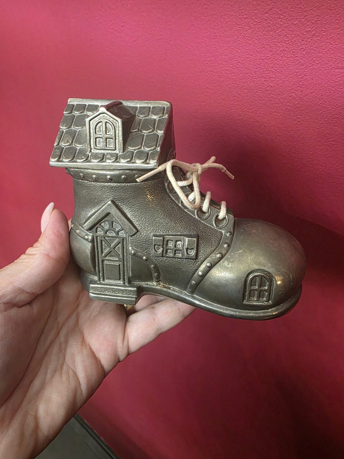 Vintage Schoenhuis Spaarpot - Uniek Decoratief Item, Ophalen of Verzenden