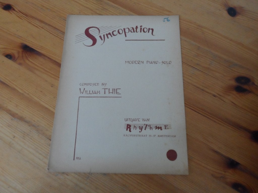 Syncopation - william thie, Muziek en Instrumenten, Gebruikt, Ophalen of Verzenden, Artiest of Componist, Piano