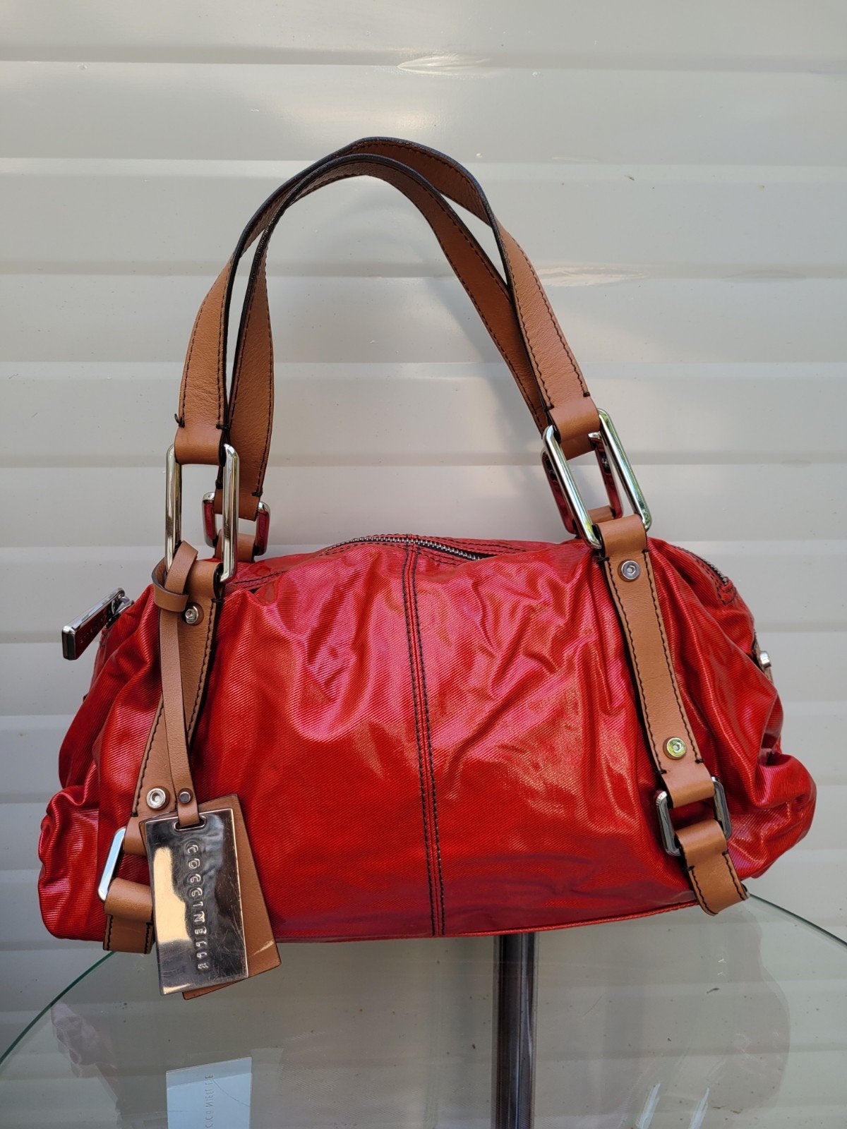 Coccinelle design tas rood y2k stijl schoudertas, Ophalen of Verzenden, Zo goed als nieuw, Rood, Schoudertasje