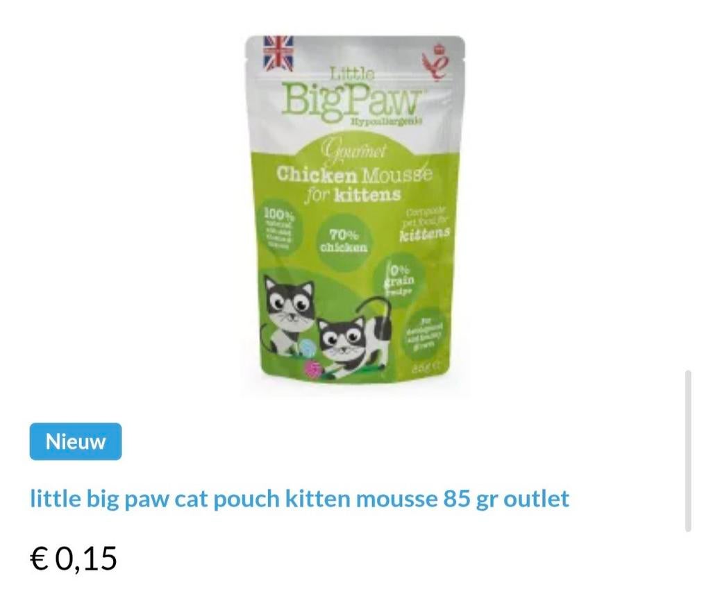 Little bigpaw cat, Dieren en Toebehoren, Dierenvoeding, Ophalen of Verzenden, Kat