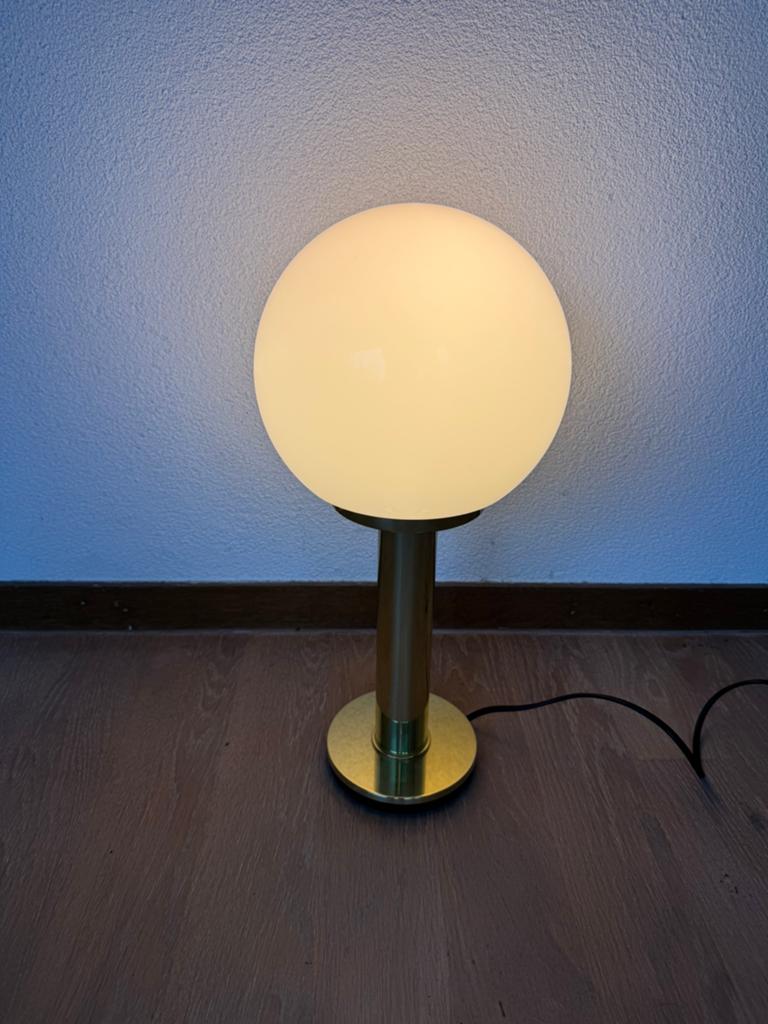 Messing tafellamp / bollamp, Ophalen of Verzenden, Zo goed als nieuw, Metaal, Minder dan 50 cm