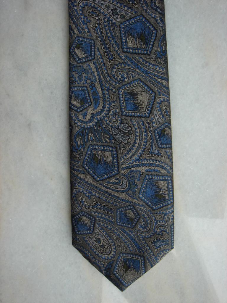 Bruin blauw bewerkte stropdas, Overige kleuren, Ophalen of Verzenden, Westbury, Met patroon