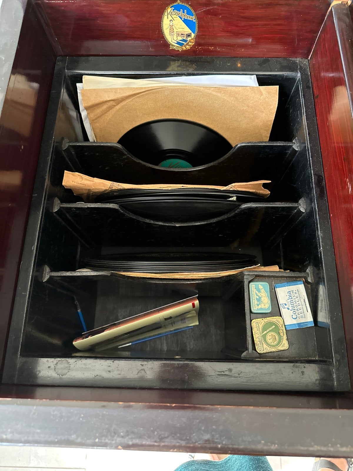 Foto 4 van Werkend! Antieke Kesselphone Platenspeler - Jaren '20