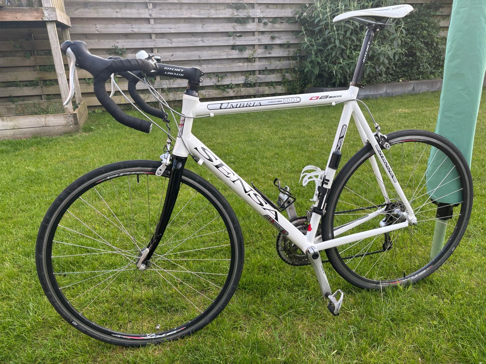 Sensa Umbria racefiets (triple), Gebruikt, Velgrem, Aluminium, 57 tot 61 cm