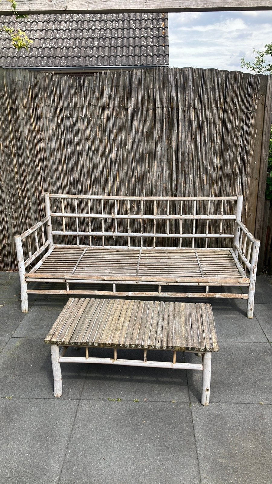 Bamboe bankje, Tuin en Terras, Tuinbanken, Ophalen of Verzenden, Gebruikt, Rotan
