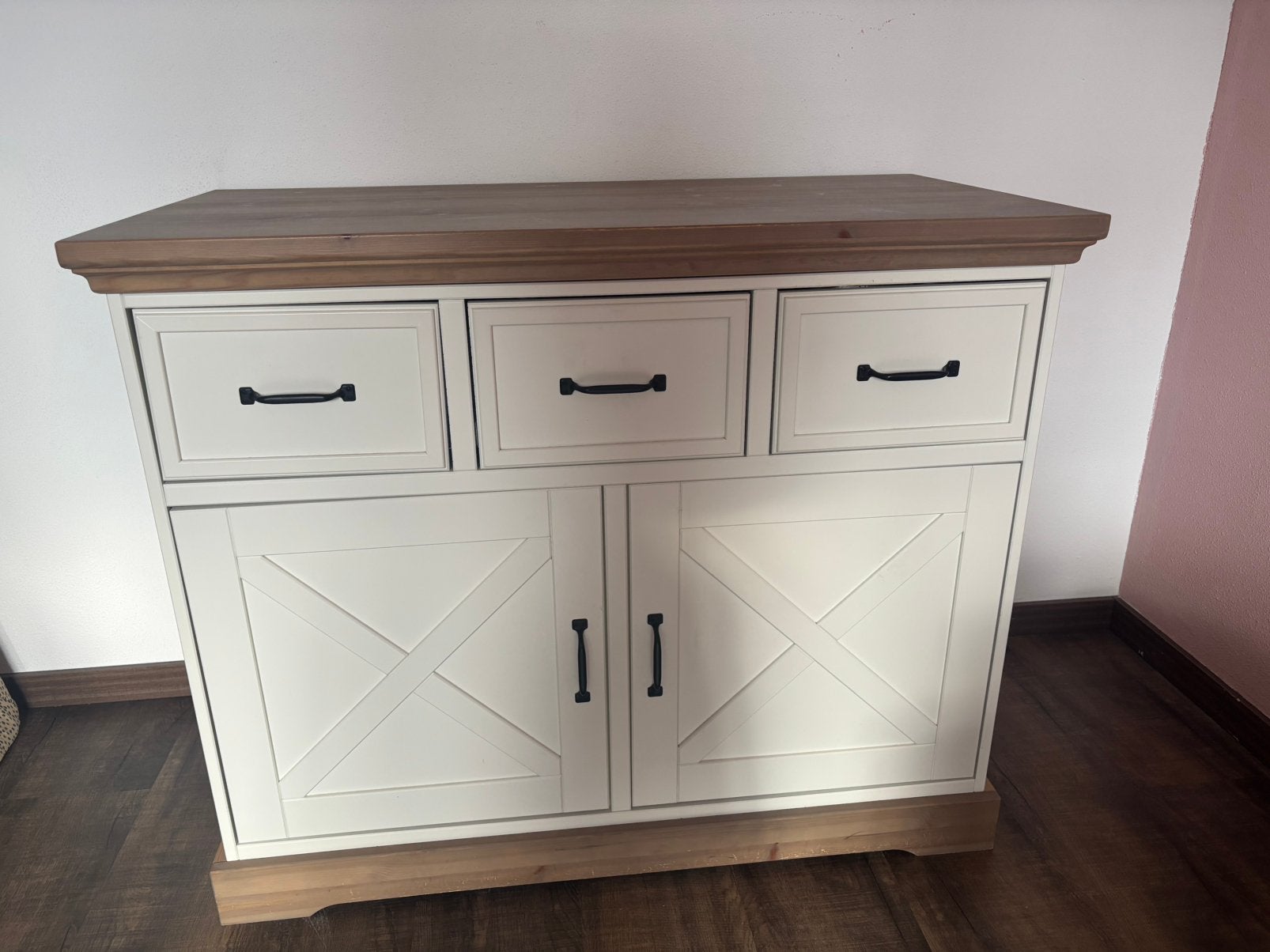 Kidsmill Savigno Commode wit met kruis en grenen blad, Ophalen, 50 tot 70 cm, 100 cm of meer, Zo goed als nieuw