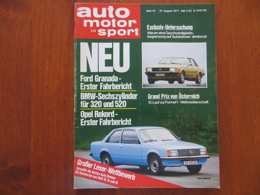 Auto Motor und Sport 18 1977 BMW 320 6 cil., 520 6 cilinder, Ophalen of Verzenden, Nieuw, BMW