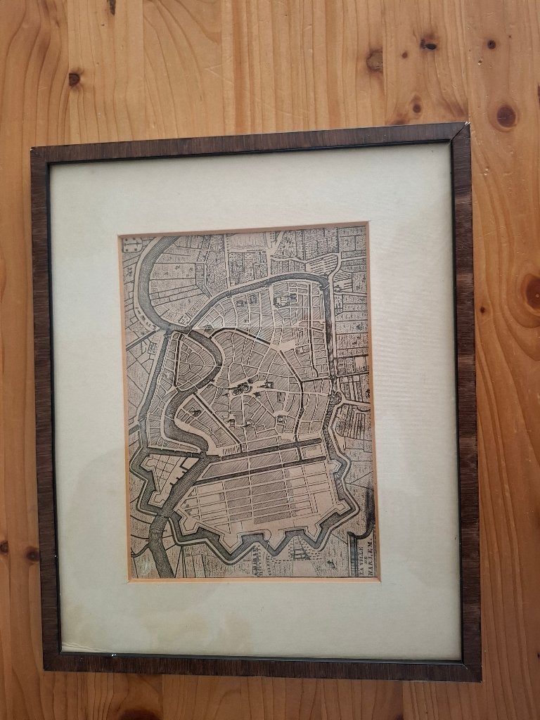 Ets ingelijst van Haarlem., Ophalen of Verzenden, Ets