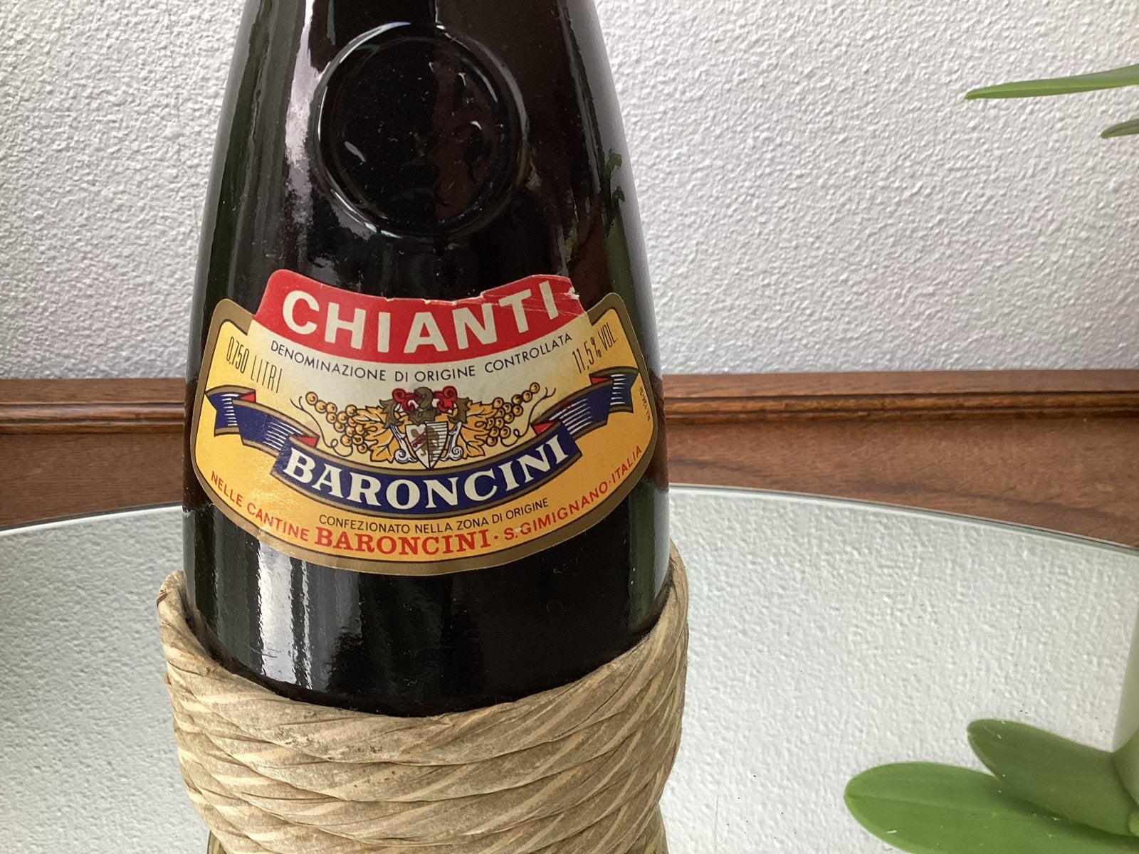 Vintage Chianti Baroncini Fiasco Wijnfles Decoratie, Ophalen of Verzenden