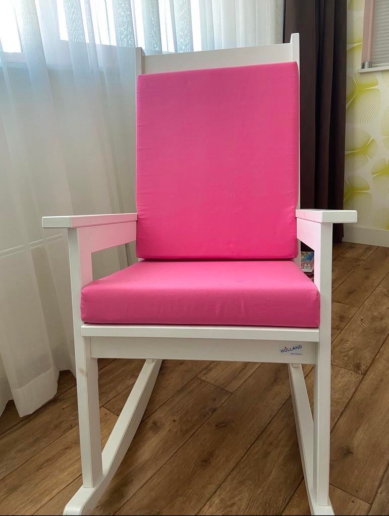 Holland schommelstoel met roze kussen, Ophalen, Gebruikt, Overige kleuren, Eén