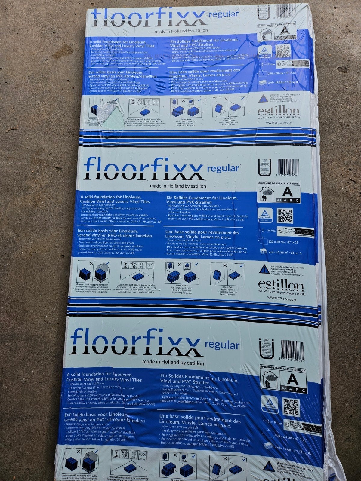3 pakken ondervloer 9mm floorfixx, Ophalen, Overige materialen, 30 cm of meer, 50 tot 150 cm