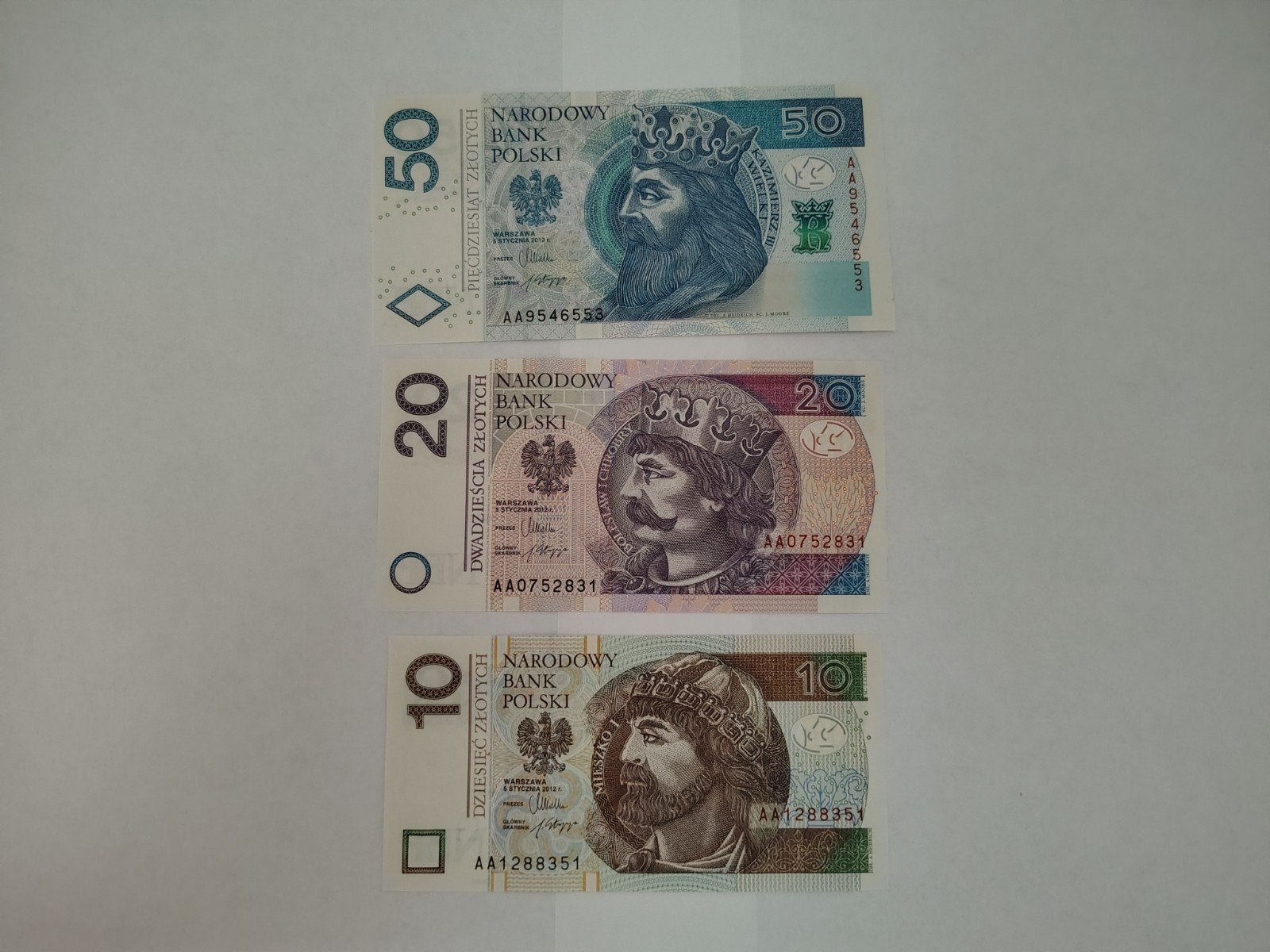Set Poolse Zloty biljetten (10, 20, 50), Verzenden, Polen, Setje