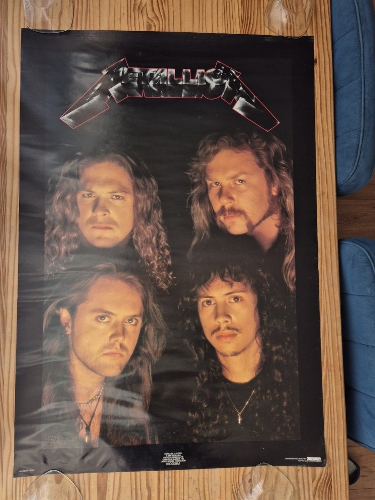 Metallica 1991 black album poster Brokum editie, Verzenden, Deurposter of groter, Film en Tv, Rechthoekig Staand