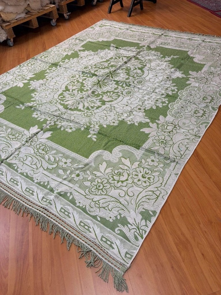 Grandfoulard lindegroen zachte glans 260/194 cm, Huis en Inrichting, Gebruikt, Wit, Djt@dejuistetoon.eu, Ophalen of Verzenden