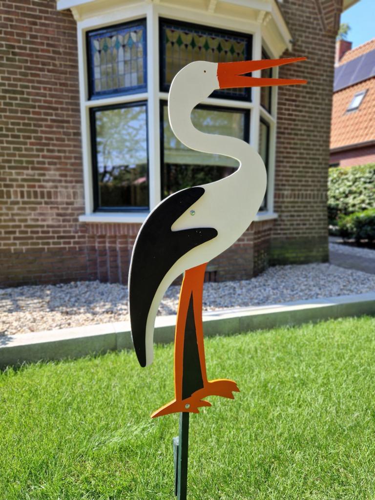 Prachtige houten geboorte ooievaar te huur, Kinderen en Baby's, Kraamcadeaus en Geboorteborden, Ophalen of Verzenden