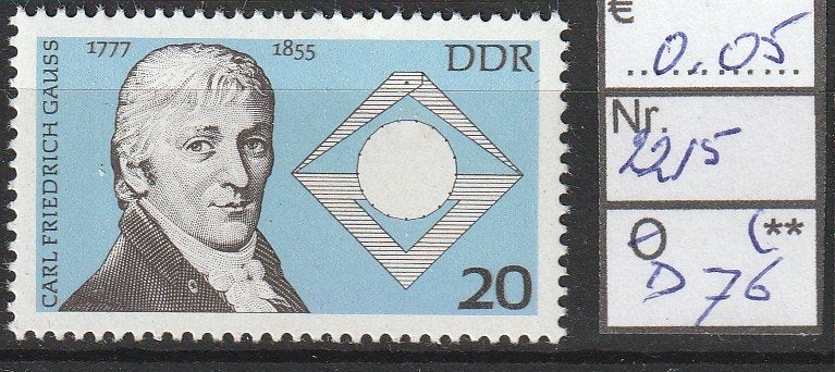 DDR Persoonlijkheden Michel 2215 Nr.D76p, Postzegels en Munten, Verzenden, DDR, Postfris