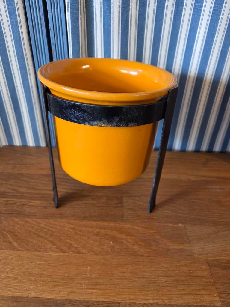 Vintage Scheurich West Germany 907-15 bloempot met standaard, Verzamelen, Retro, Ophalen, Huis en Inrichting