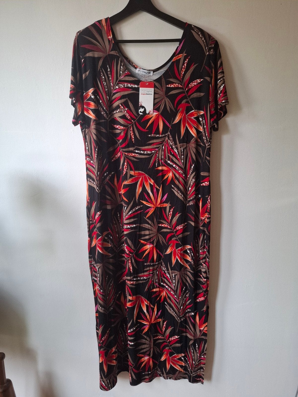 Magna viscosemix jurk met print, maat 48/50, Meerkleurig, Jurk, Nieuw, Ophalen of Verzenden
