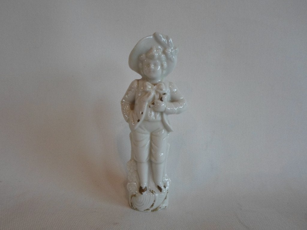 Antiek Wit Beeldje Man Porselein, Ophalen of Verzenden