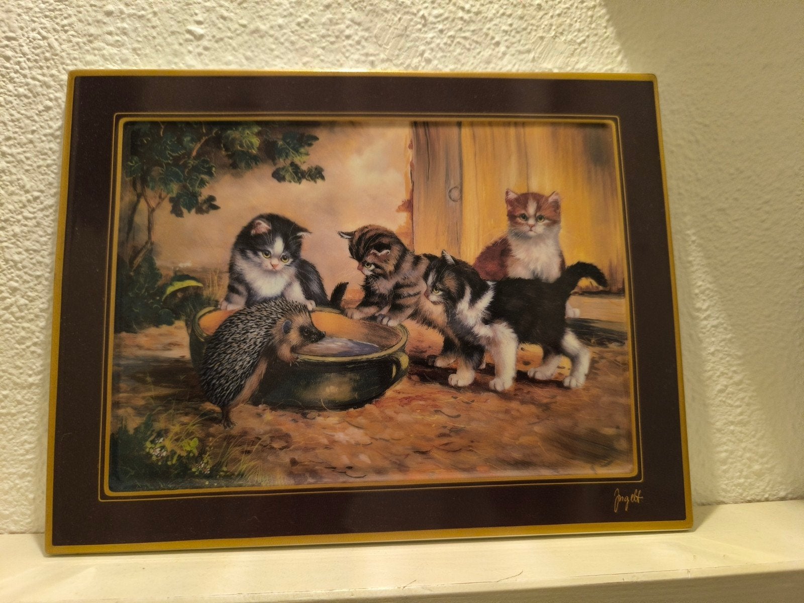 Bradex Porseleinen Plaat "Katzen mit Igel" - Siegmar Jugelt, Ophalen of Verzenden