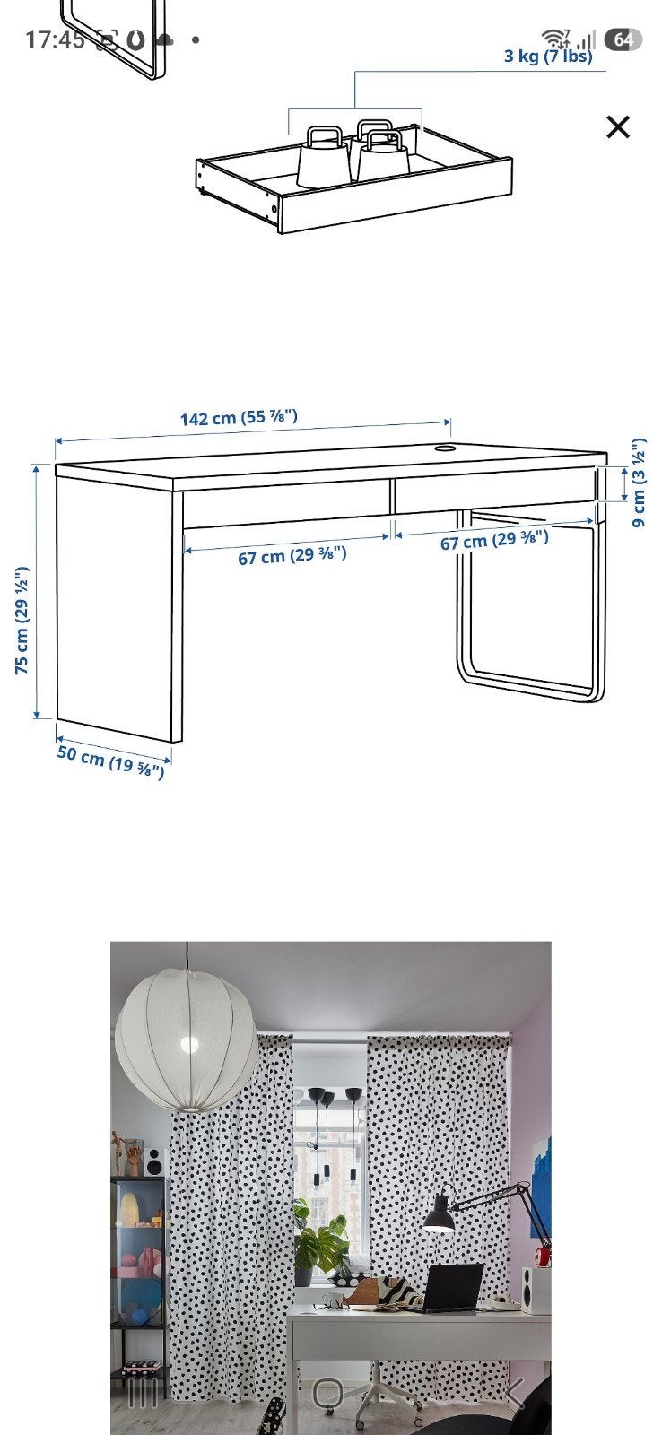 Modern wit bureau met lades - IKEA MICKE, Spaanplaat of MDF, Ophalen of Verzenden, Zo goed als nieuw, IKEA