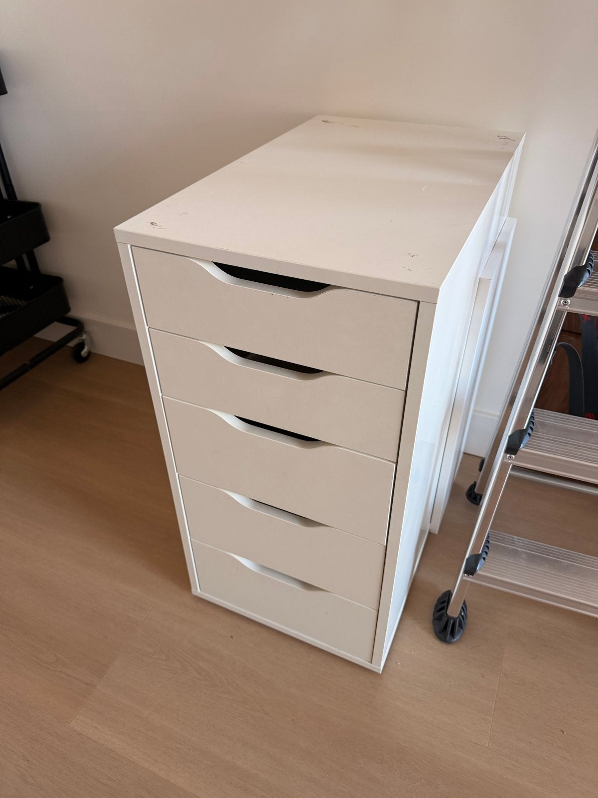 IKEA Alex ladeblok met 5 laden - wit, 5 laden of meer, Ophalen, Gebruikt, Overige houtsoorten