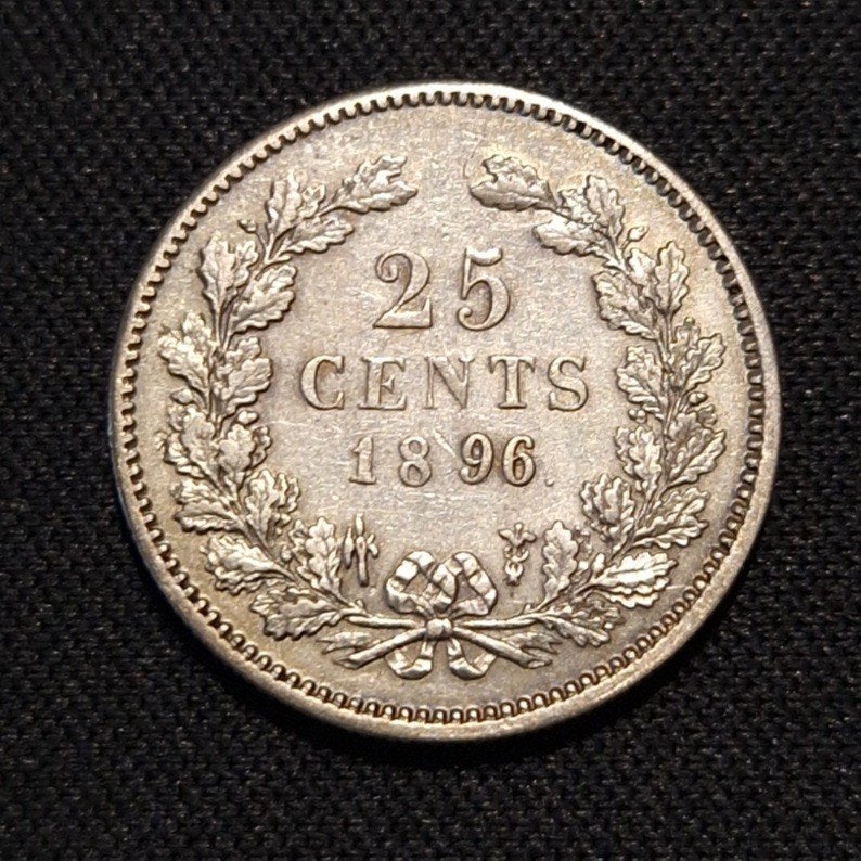 25 cent 1896, Verzenden, Zilver, 25 cent, Koningin Wilhelmina