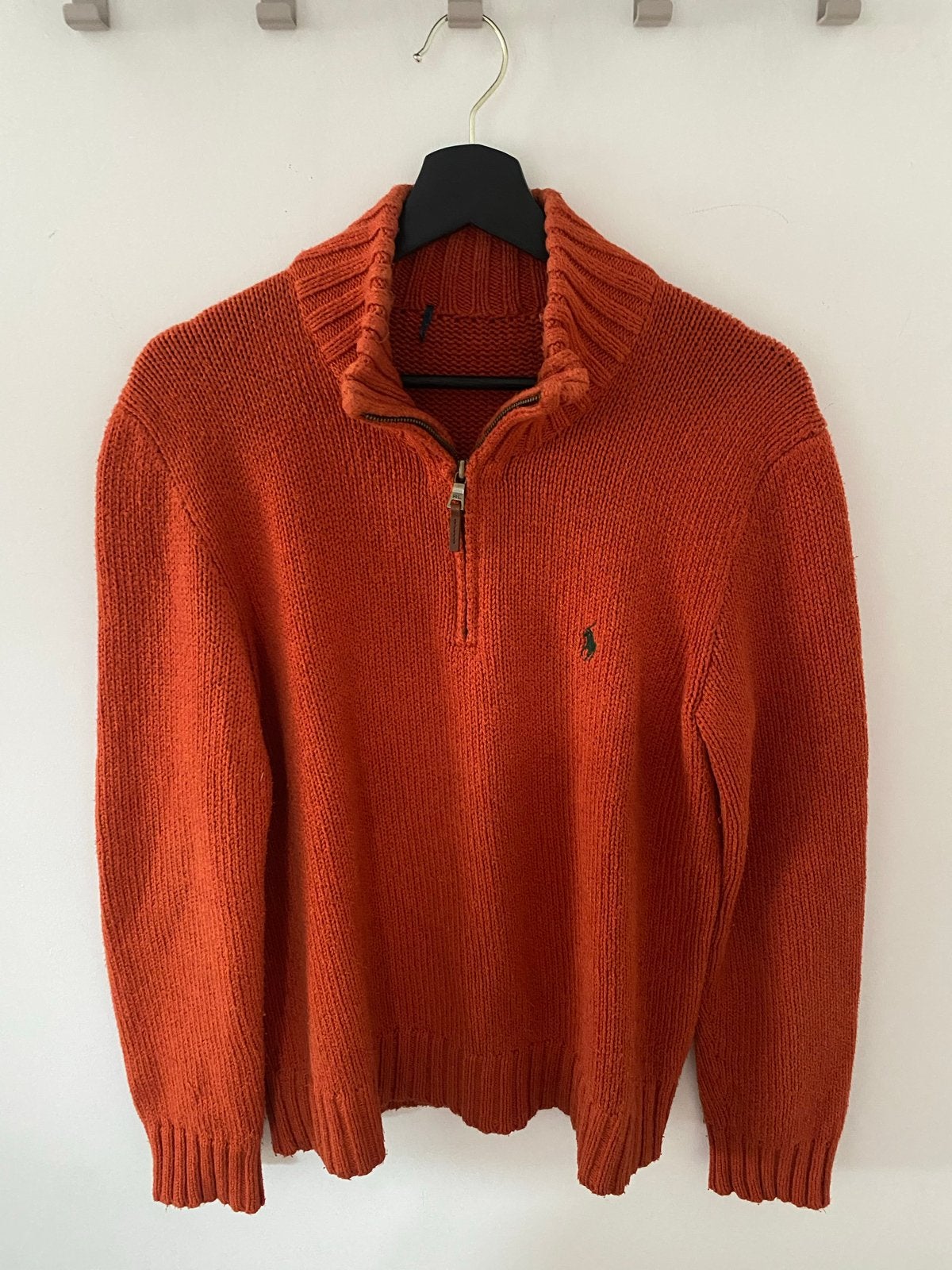 Ralph Lauren trui met rits - Oranje - Maat M, Kleding | Heren, Truien en Vesten, Ophalen of Verzenden, Zo goed als nieuw, Maat 48/50 (M)