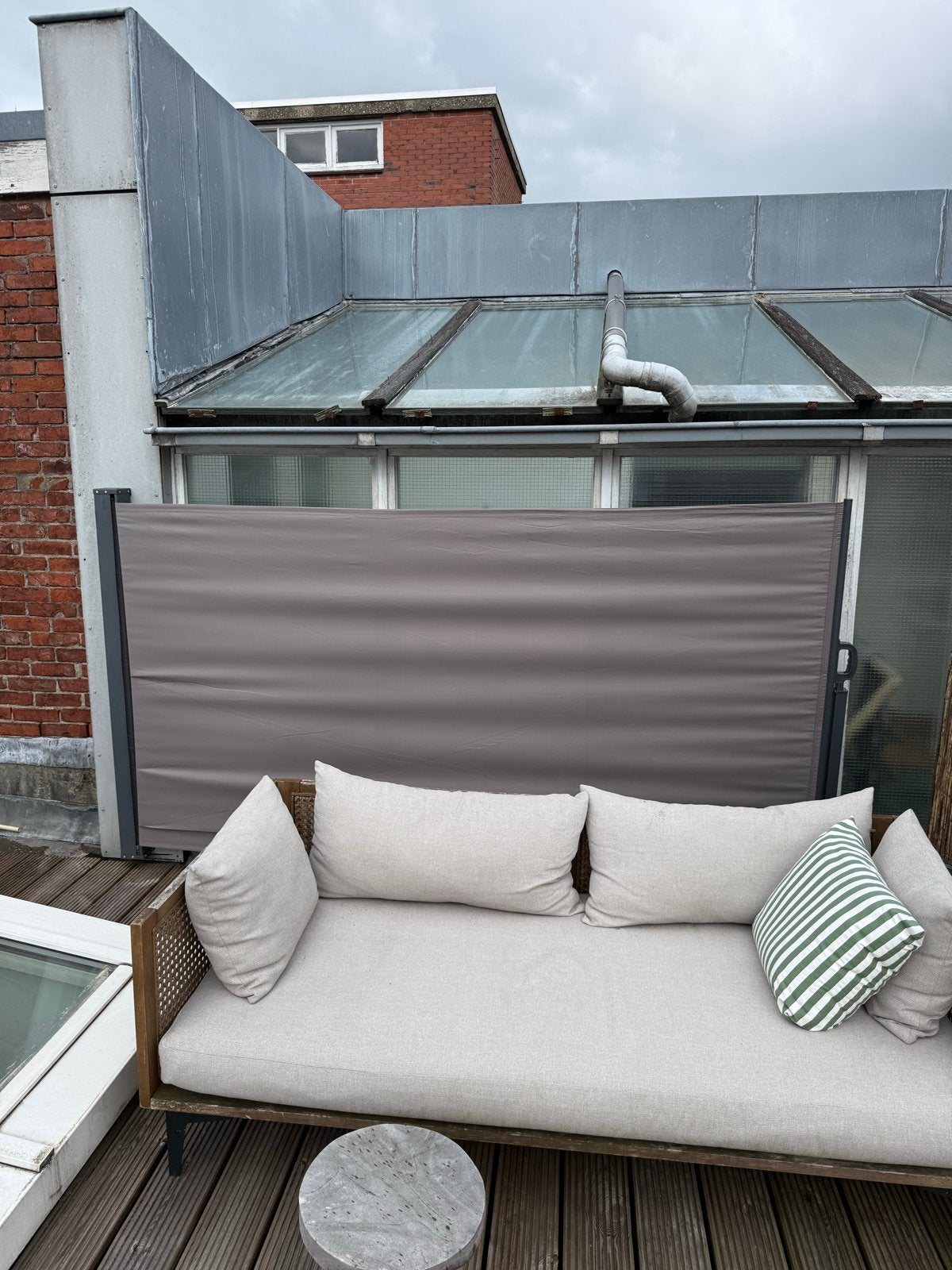 Windscherm voor terras of balkon - minimaal 2,5 meter, Tuin en Terras, Zonneschermen, Ophalen, Gebruikt, Overige typen, 450 cm of meer