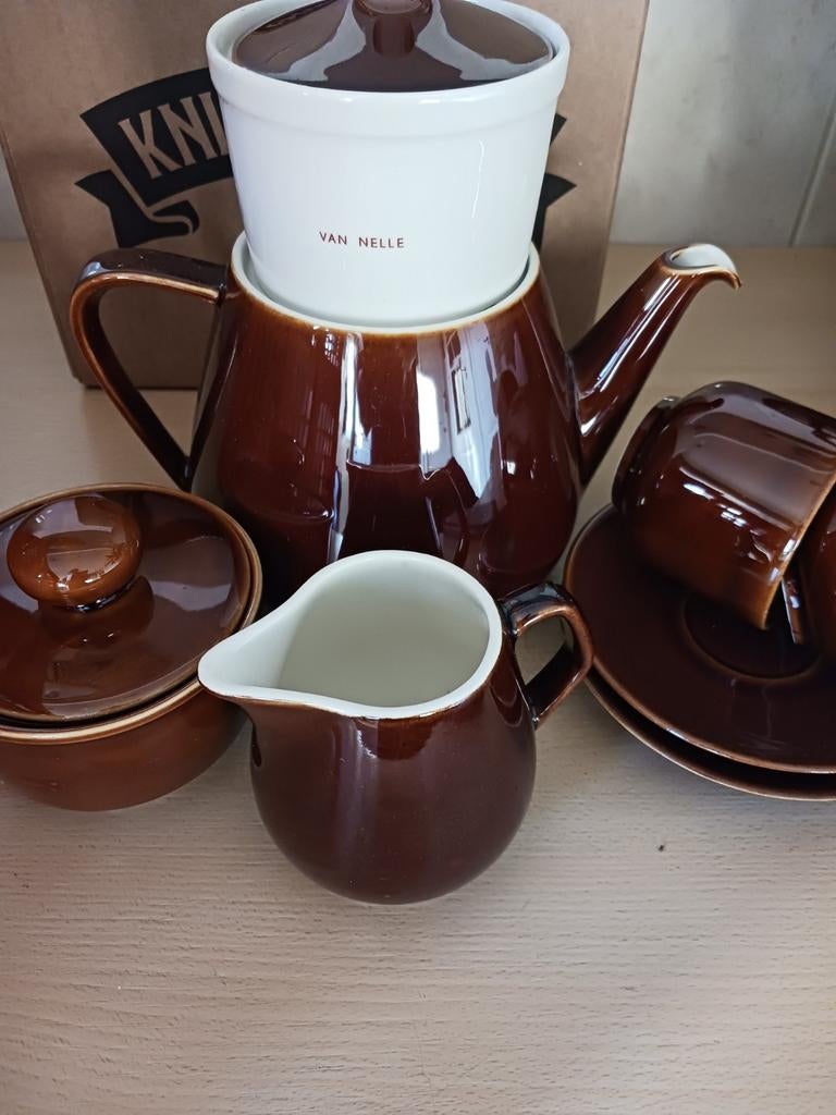 Vintage Van Nelle Koffieservies - Compleet, Ophalen, Gebruikt, Keramiek, Overige stijlen