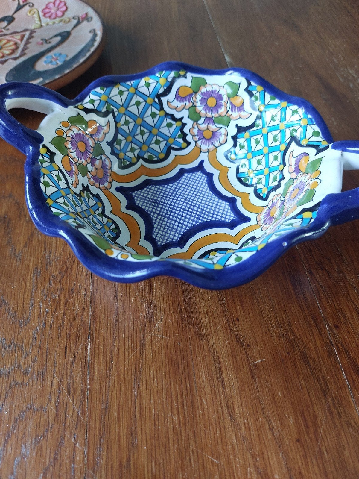 Handgemaakte Mexicaanse Talavera schaal met handvatten, Antiek en Kunst, Ophalen of Verzenden