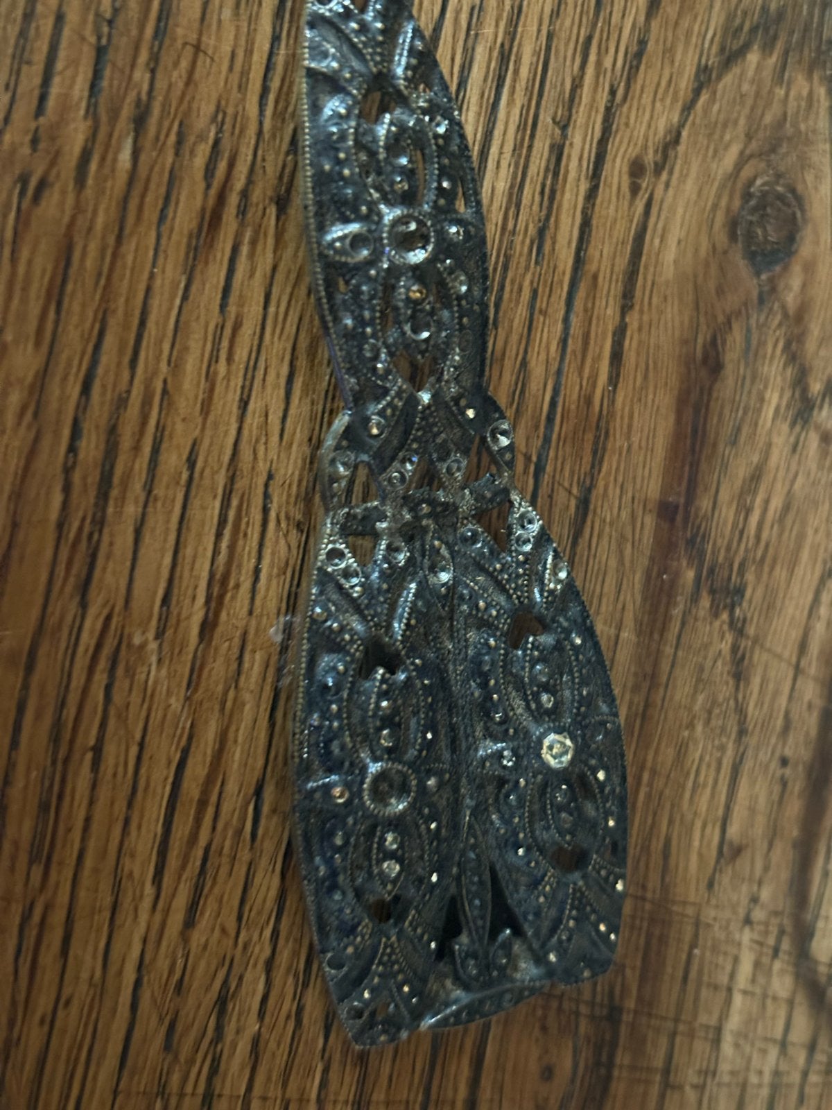 Vintage Broche met Marcasiet - Elegant en Tijdloos, Ophalen, Zilver, Broche, Met edelsteen