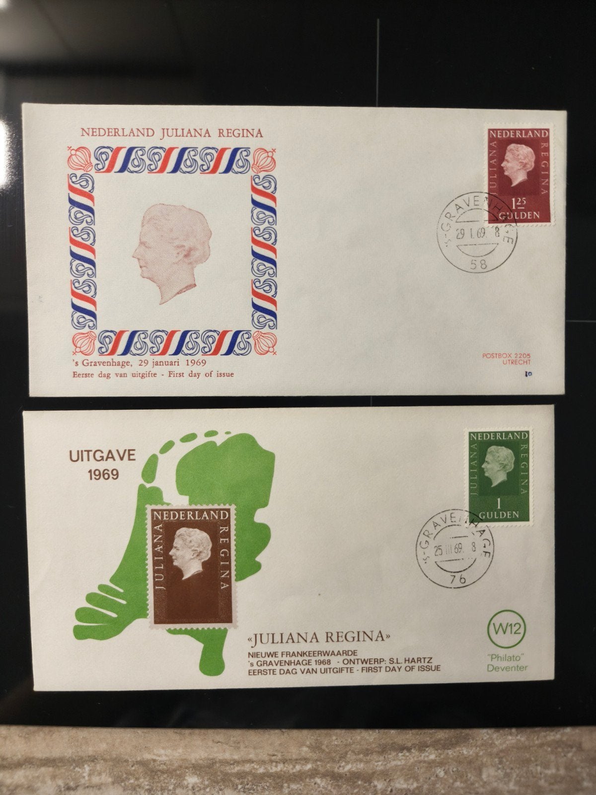 12 Eerste dag enveloppen Koningin Juliana, Postzegels en Munten, Postzegels | Eerstedagenveloppen, Ophalen, Onbeschreven, Nederland