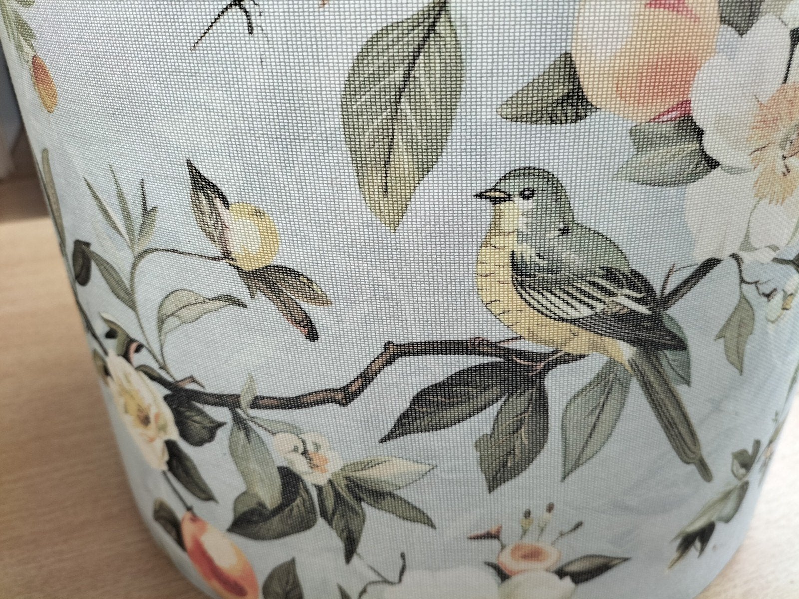 Grote lampenkap met vogel- en bloemenprint, Ophalen, 25 tot 50 cm, Rond, Zo goed als nieuw