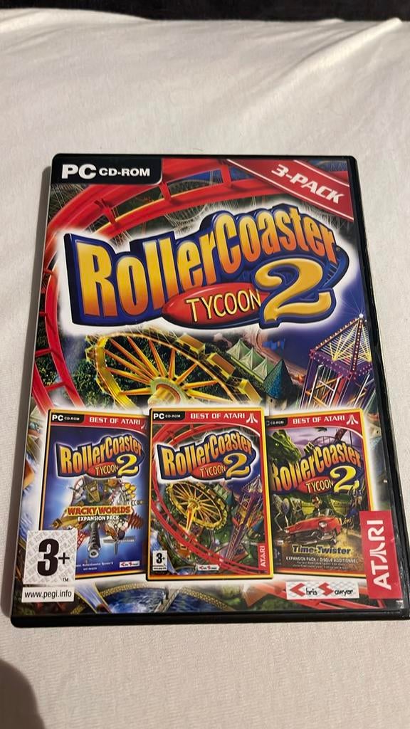 RollerCoaster Tycoon 2 3-pack PC CD-ROM, Spelcomputers en Games, Games | Pc, Gebruikt, Simulatie, 1 speler, Vanaf 3 jaar, Ophalen
