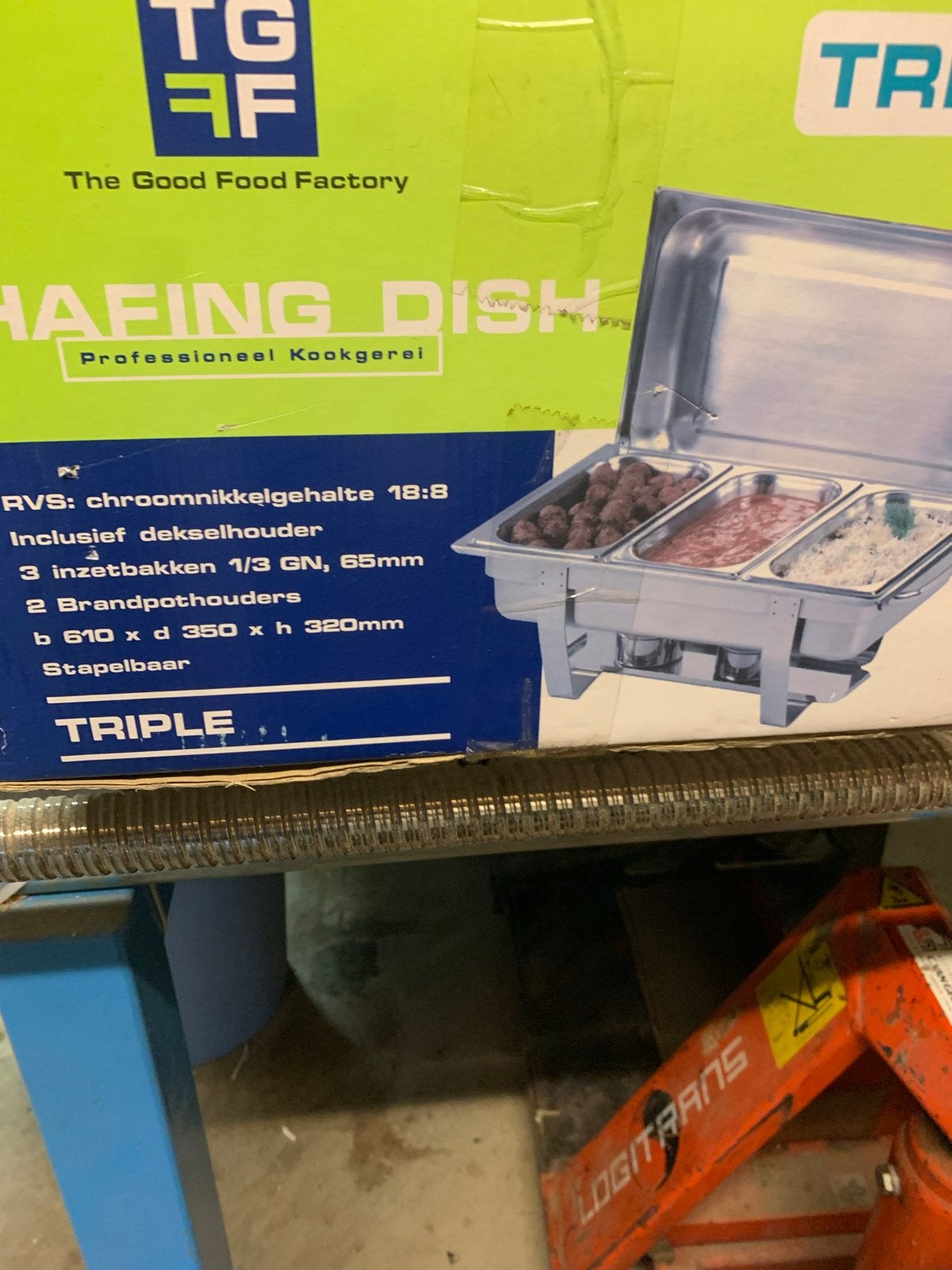 Bain marie op gel branders, Huis en Inrichting, Keuken | Keukenbenodigdheden, Overige typen, Zilver, Ophalen of Verzenden, Zo goed als nieuw