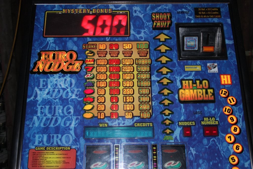 Euro Nudge gokkast, Verzamelen, Automaten | Gokkasten en Fruitautomaten, Ophalen, Gebruikt